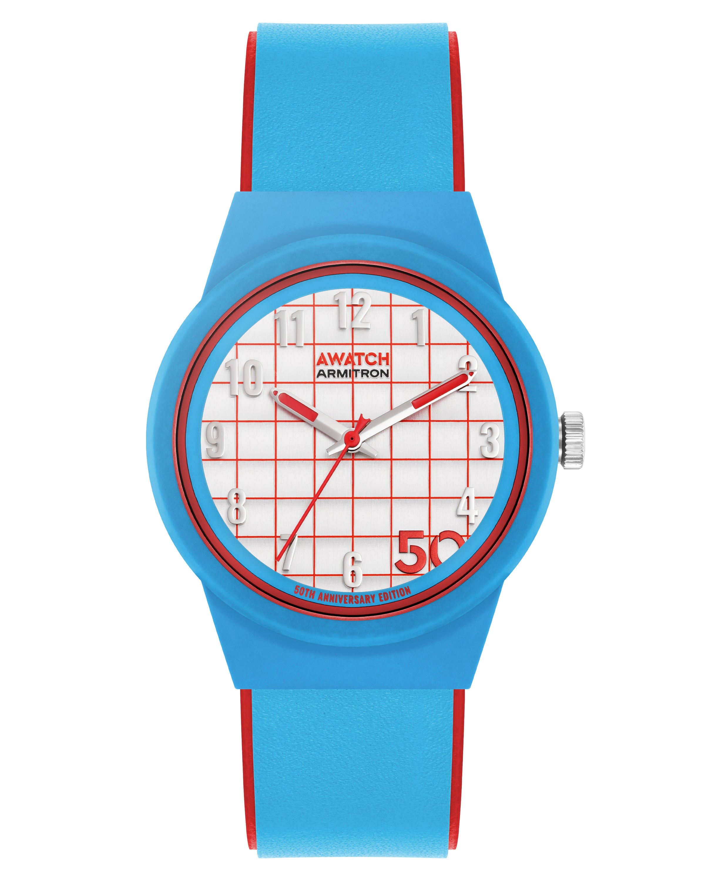 A-Watch™ | 35.5mm, Light Blue with Red-Men-Armitron