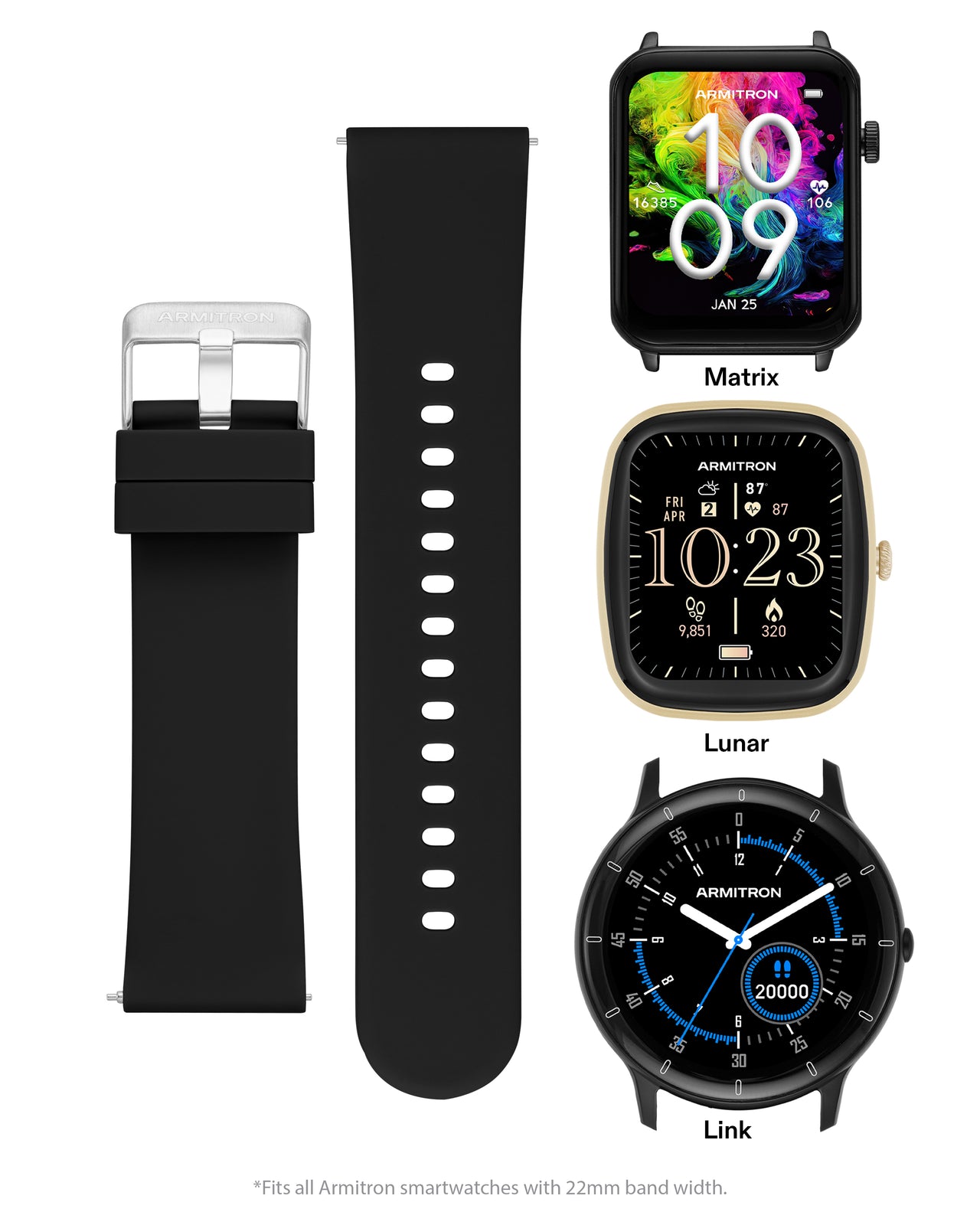 Smooth Armitron Connect Band™ | 22mm-Smart-Armitron