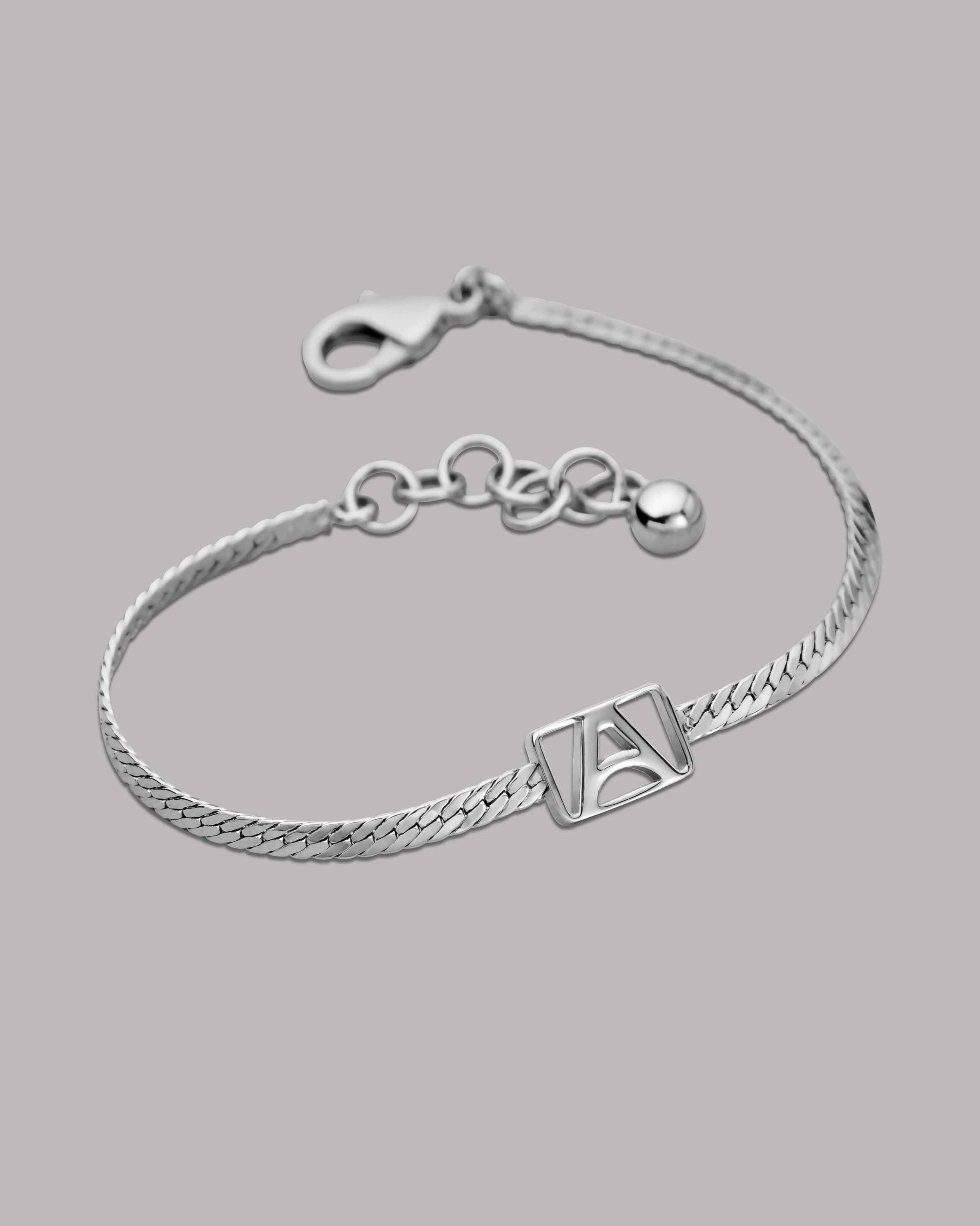 Herringbone & Logo Bracelet™ | Silver-Accessories-Armitron