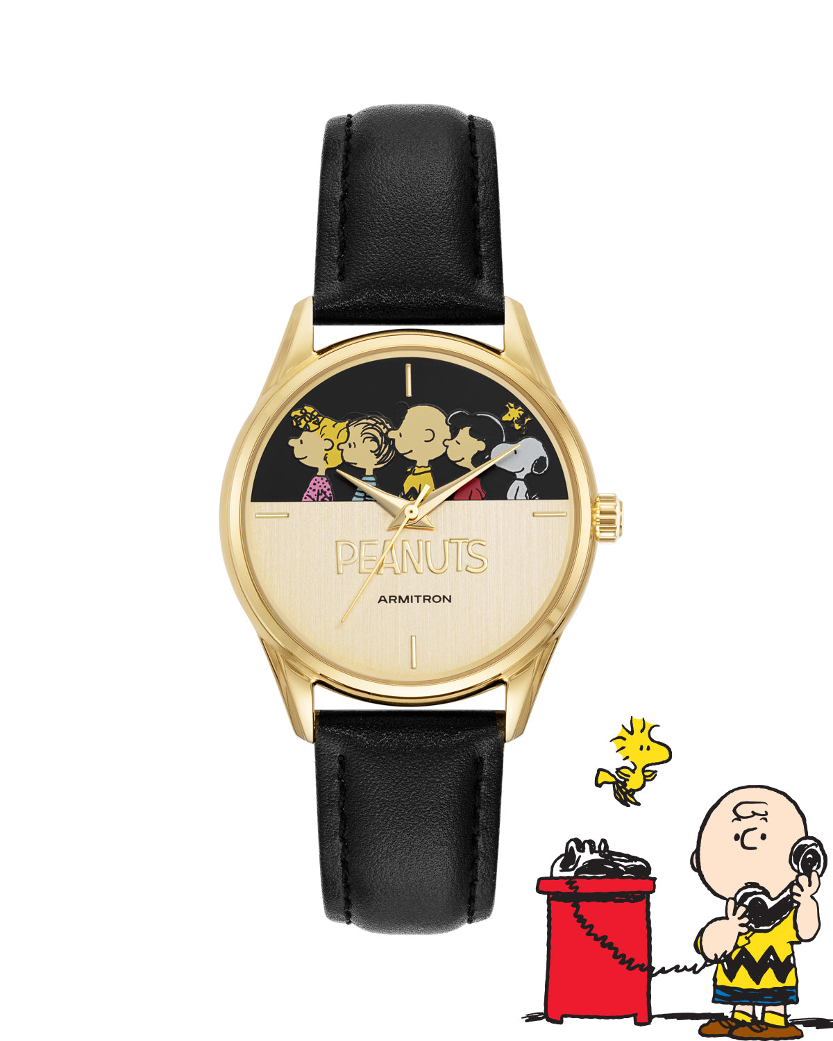 Armitron® KINGKONG金刚体育官网 x Peanuts: The Lineup | 36mm, Peanuts Black/Gold-Men-Armitron